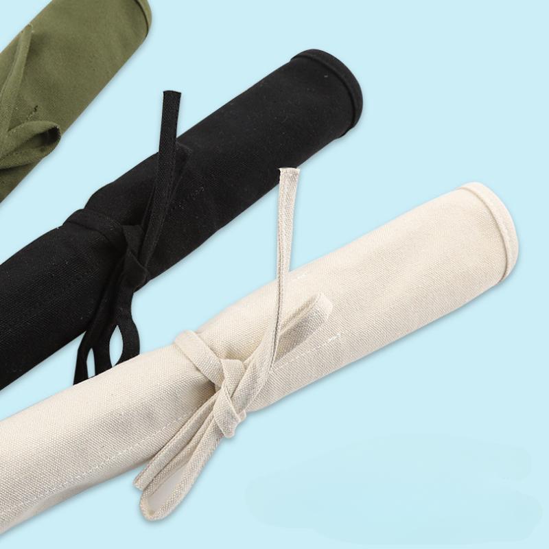 Painting Brushes Canvas Storage Bag,  Watercolour and Gouache Brushes Calligraphy Brushes Storage Bag, Roll Up Pen Bag
