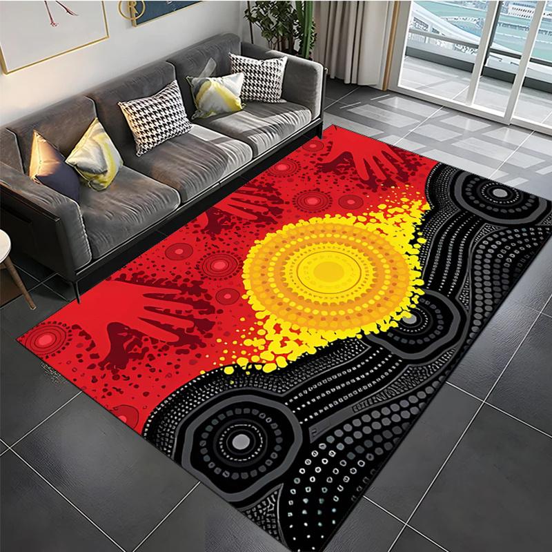 Crystal Velvet Regional Style Pattern Printed Area Rug Carpet for Bedroom Living Room Home Decor Rugs Mat Non Slip Mat Rug for Bedside