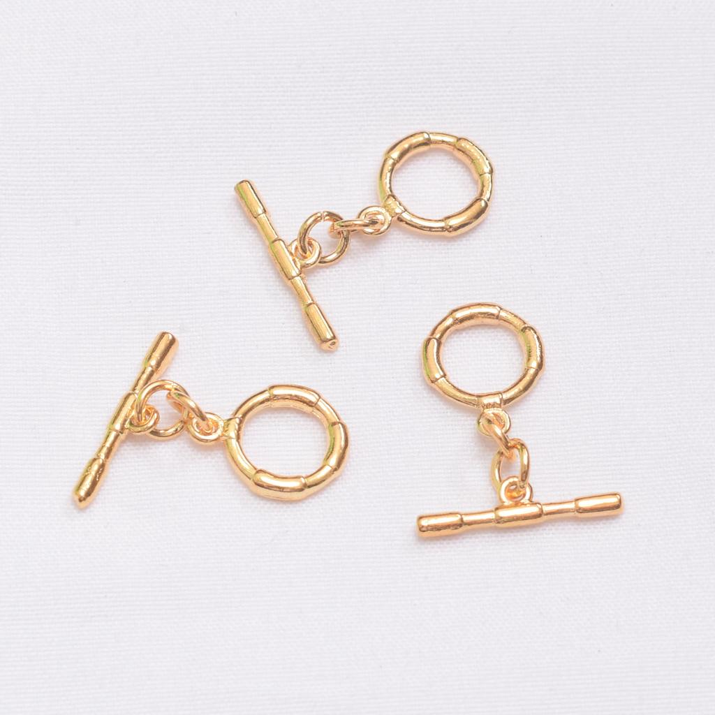 10pcs Non-Fading 24K Vacuum Gold Ot Buckle Bamboo Buckle Head Diy Handmade Bracelet Necklace Connection Ending Buckle Jewelry Buckle
