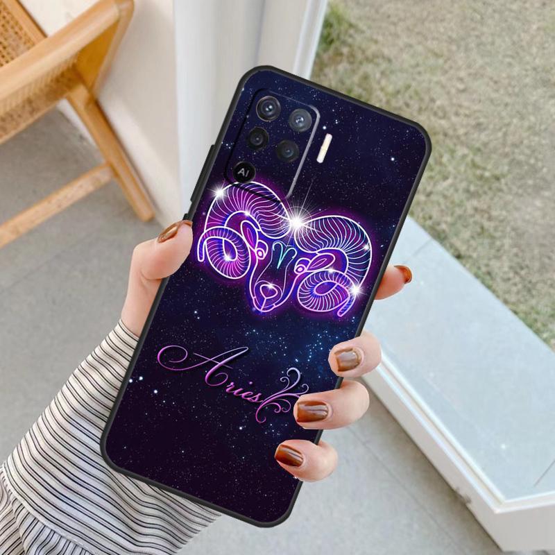Zodiac Signs Case For Oppo A76 A16 A96 A17 A18 A60 A80 A40 A38 A58 A78 A98 A94 A74 A54 A15 A57 A77 A5 Pro