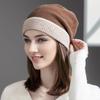 Autumn and Winter Piece Together Color Thickened for Keep Warmth Knitted Mao Line Hat Women Fashion Ear Protection Baotou Knitted Heap Heap Hat