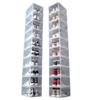20-Pack Transparent Magnetic Door Vertical Shoe Boxes for High-Top Sneakers – Breathable Acrylic Storage