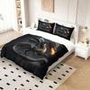 Fiery Dragon 3D Print Duvet Cover Set (1 Duvet Cover & 1/2 Pillowcase) Gothic Mythical Creature Bedding Set for Teen Boys Room