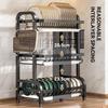 Multifunctional Kitchen Storage Rack for Bowls, Plates, and Chopsticks – Layered Countertop Drainer Organizer.