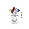 Crystal Rose Handmade Colorful Floral Figurine Crystal Flowers In Vase For Women Mom Wife Wedding Valentine's Day Party Sister
