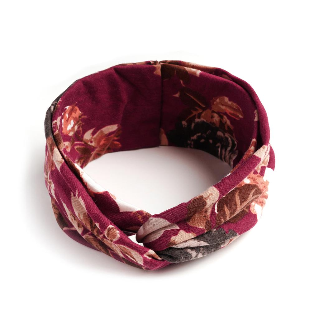 Bohemian Cross Knotted Headband Gypsy Yoga Sports Headband Wide Female Stretch Headband