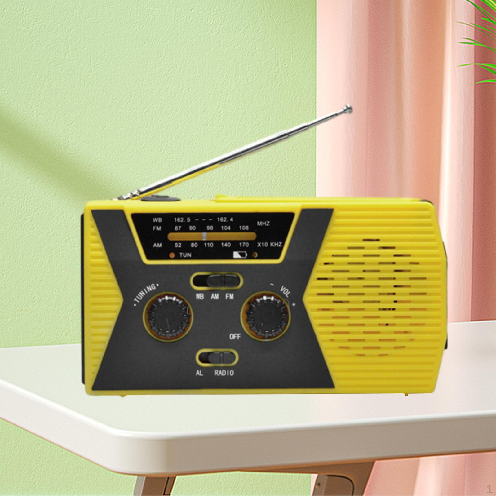 

Солнечная рукоятка Радио AM FM Noaa Погода Открытый Дом Аварийный Желтый