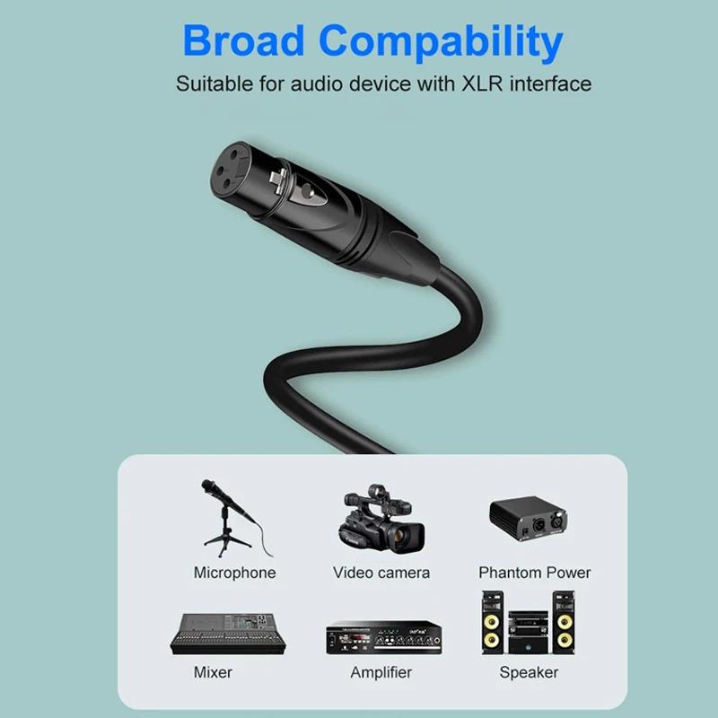 3Pin XLR Cable Male To Female Balanced Analog Audio Cord High Fidelity Microphone Cable for Mixer Amplifier Speaker Durable XLR