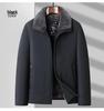 Woodpecker Men's Fleece-Lined Winter Jacket: Thick, Cotton-Padded, Cold-Proof Coat for Middle-Aged and Elderly.