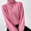 2026 Autumn/Winter Women's European American Simple Lapel Raglan Sleeve Pullover Knit Sweater
