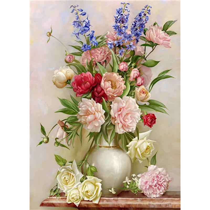 Diy Flower 5D Diamond Painting Full Round Drill Cross Stitch Diamond Mosaic Rose Rhinestone Diamond Embroidery Home Decor
