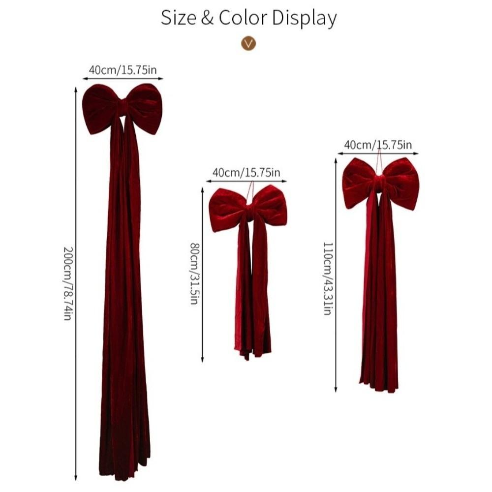 New Large Christmas Bow Decoration Red Velvet Big Ribbon Ribbon Decor Tree Topper Bow Fireplace Decor