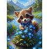 Round Diamond 5D DIY Diamond Painting "Little Raccoon" Embroidery Cross Stitch Mosaic Decoration Gift
