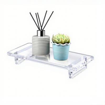 Compact Design Acrylic Bathroom Tray Decorative Tray Hand-Sanded Corners Multi-Functional Use For Kitchen Organization