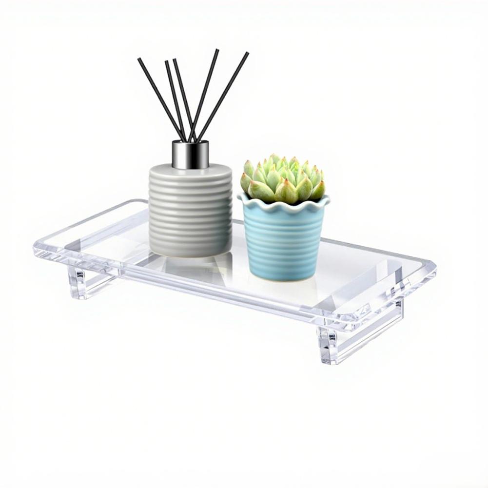 

Compact Design Acrylic Bathroom Tray Decorative Tray Hand-Sanded Corners Multi-Functional Use For Kitchen Organization