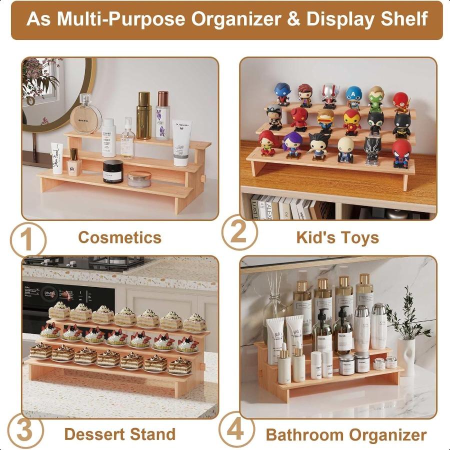 3 Tiered Spice Rack Organizer for Cabinet Seasoning Organizer and Pantry Storage 1 3 Layer