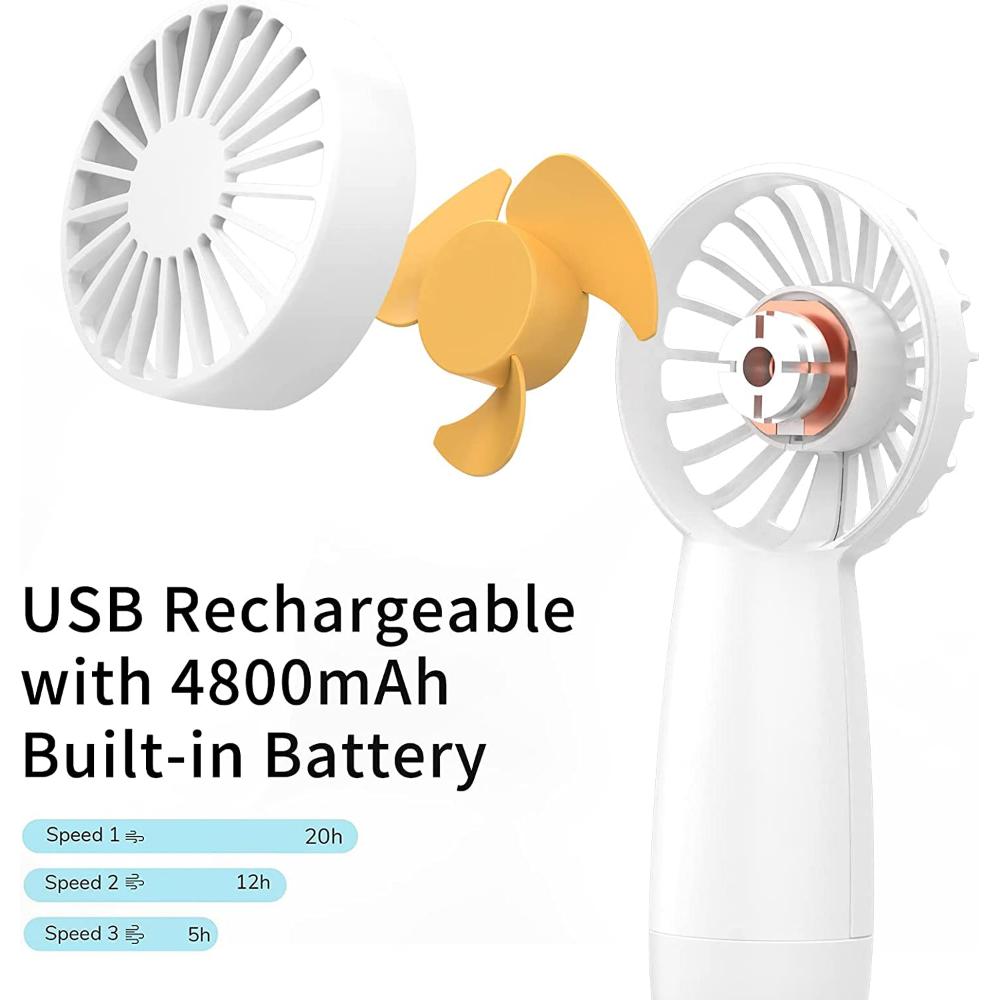 Mini ventilátor Přenosný ruční ventilátor Ventilátor na baterie Osobní výkonný chladicí ventilátor 3 rychlosti Malé módní ventilátory