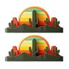 Yousheng 1/2 Sets Desert Sunset Coaster Kit 3D Printed 4-In-1 Multifunctional Kitchen Tools with Cactus Toothpick Holder Mountain Shakers Solar Bottle