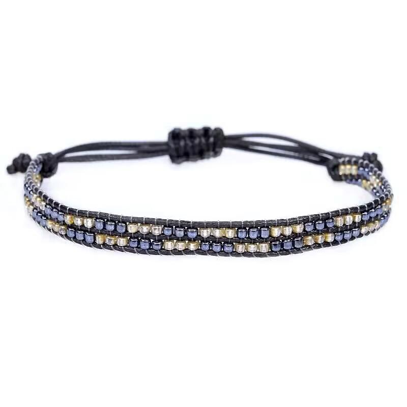 Bohemian Miyuki Seed Bead Wrap Bracelet Women Men Boho Handmade String Woven Slide Knot Adjustable Bracelets Jewelry