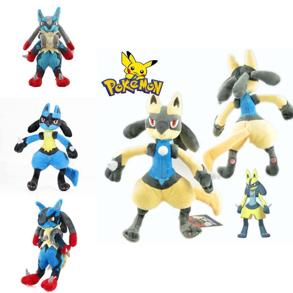 Peluche Luc Lucario Pokemon Luc Scintillante da 12 Pollici Giocattolo Morbido Con Colori Vivaci Per Bambini