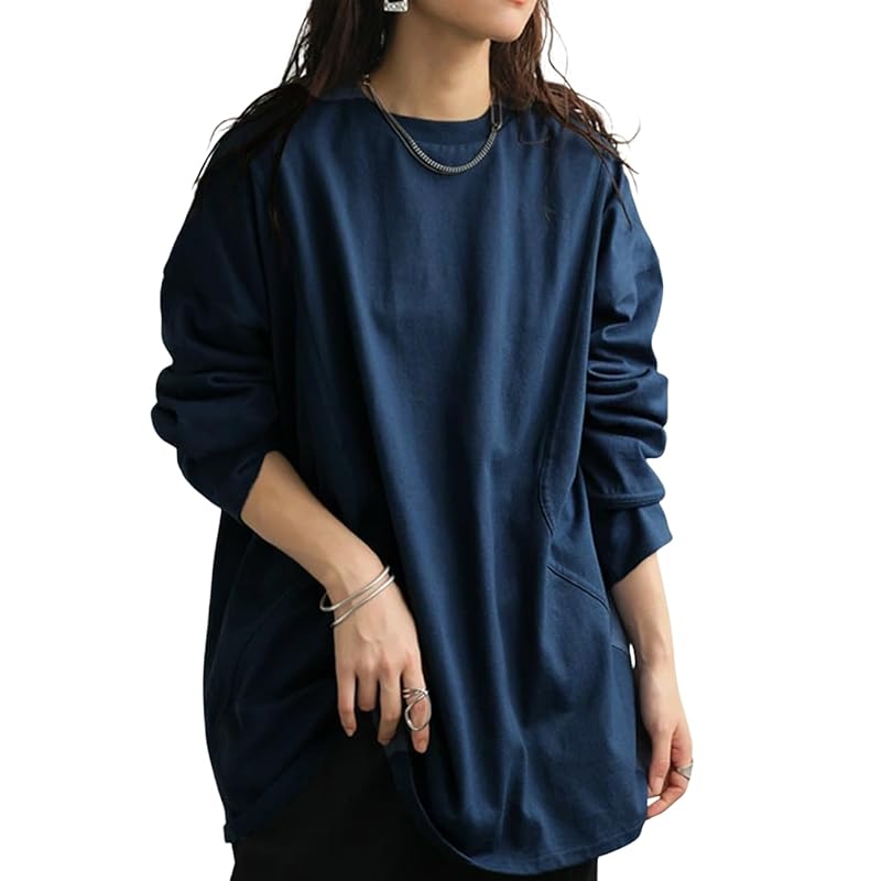 

[antiqua] [Antica] большой силуэт Ron T женский 100% хлопок ZA-00240 Onesize 32 синий