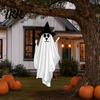 Durable Halloween Holiday Decor Hanging Ghost for Outdoor Decoration, Cute Flying Satin White Reusable Party Decorations Home, Tree, Porch,