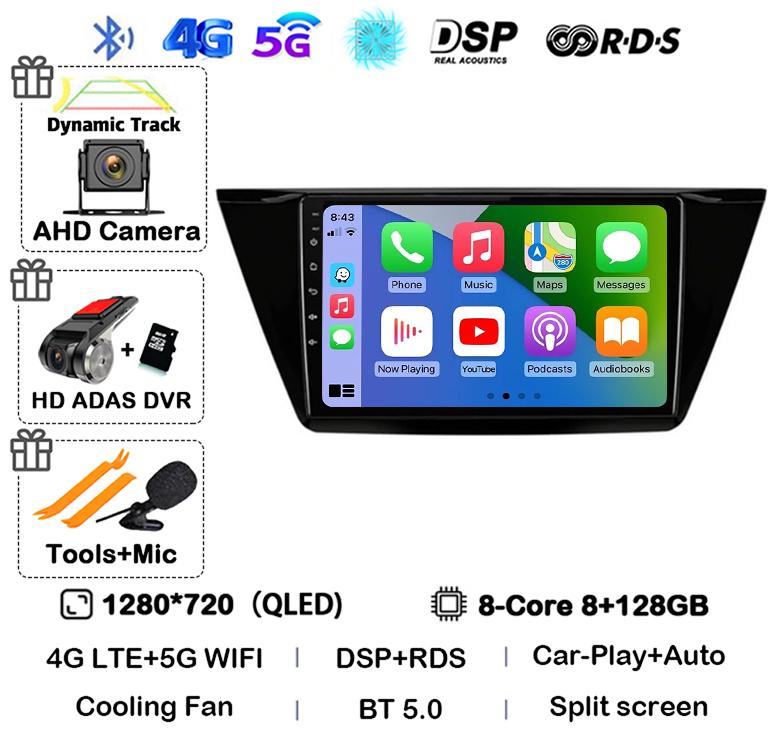 Android 14 WIFI 4G Carplay For Volkswagen TOURAN 2016 2017 2018 Auto Car Radio Multimedia Stereo Video Player GPS Navigation DSP