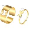 Summer Fashion Retro 2 Piece Butterfly Ring Set Creative Personality Punk Couple Jewelry Accessories For Women Creative Gifts