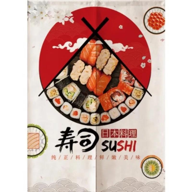 Japanese Sushi Shop Door Curtain Restaurant Decorative Curtain Partition Curtain Kitchen Feng Shui Noren
