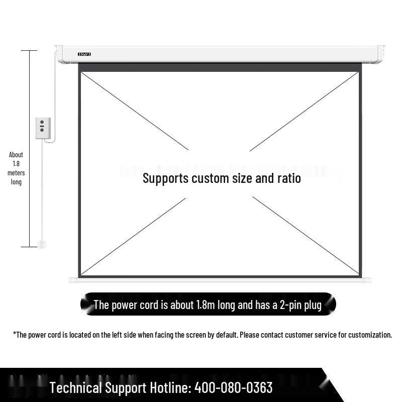 IN&VI 100-Inch 4:3 Electric Projection Screen