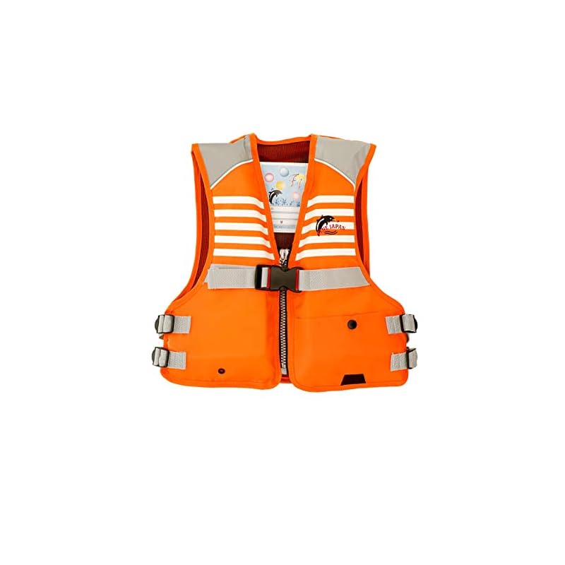 Fine Japan Junior Floating Vest FV-6116 - Kids' Floating Vest for Fishing, River Play, and Water Activities - Reflective Material, Adjustable Belt,