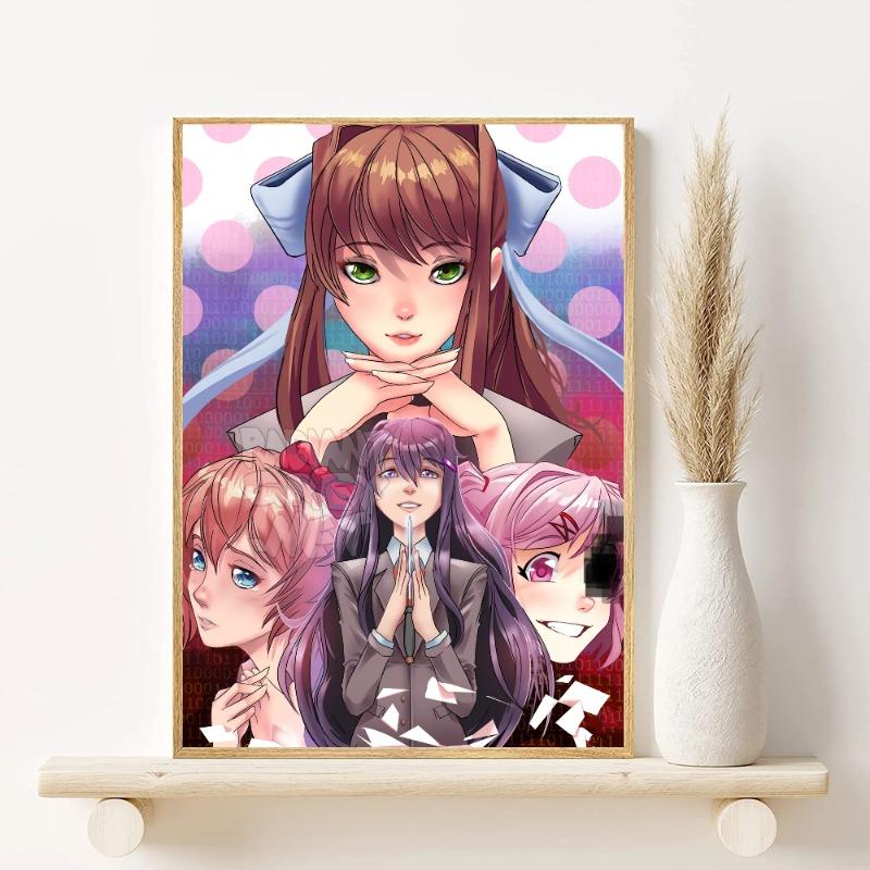 D-Doki Doki L-Literature Club Anime Poster HD Art Sticky Wall Waterproof Home Living Room Bedroom Bar Aesthetic Decoration