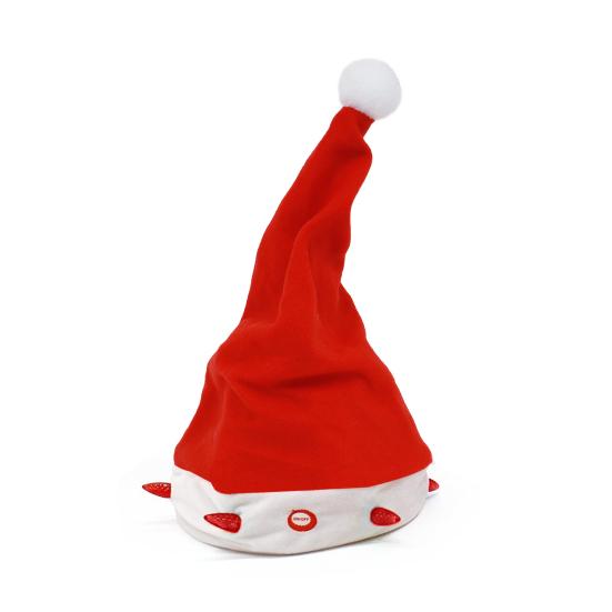 Electric Christmas Hat Plush Singing Dancing Santa Hat Funny Light Up Swing Velvet Hat