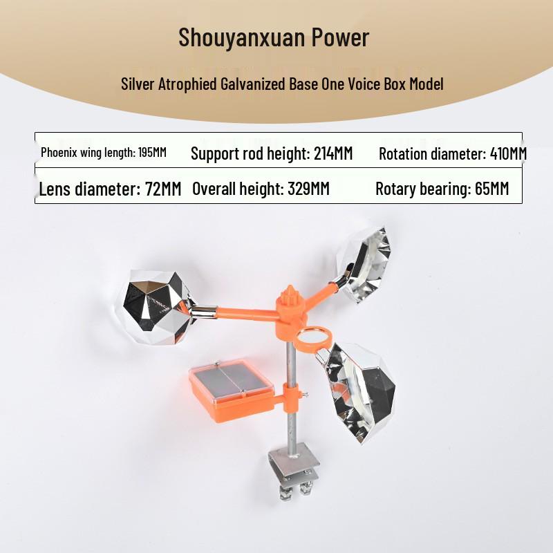 Wind-Powered Smart Bird Repeller with Light Sensor for Power Lines, Airports, and Orchards