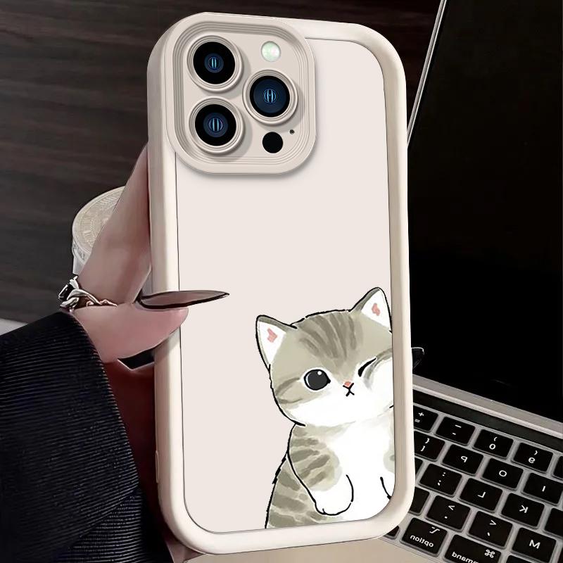 Lovely Healing Mofusand Snuggle Case for iPhone 17 Air 16 E 15 14 Plus 13 12 Mini 11 Pro Max Shockproof Silicone Dustproof Cover