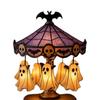 Halloween Ghost Carousel Night Light Vintage Lamp Stained Glass Carousel Night Light for Bedroom Home Kitchen Mantel Tabletop