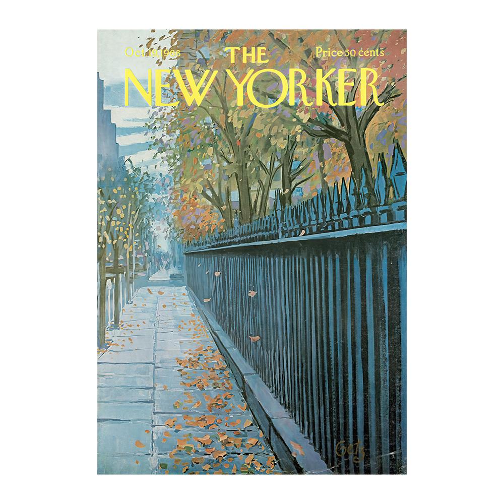 Poster Rivista New Yorker Pittura su Tela Impermeabile Decorazione Caffè Bar Casa Adatto per Soggiorno Camera da Letto 50x75cm