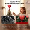 Glitter Red Heart Mini Valentine's Day Tree Topper, 2026 New Spiral Base Love Ornament for Mini Trees Wedding Shower Party Home Holiday Decor Supplies
