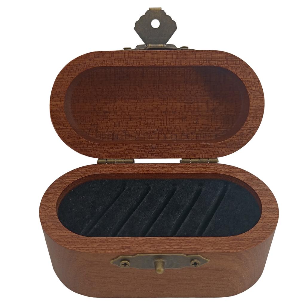 Guitar Picks Box Wooden Case Portable Holder Storage Container Solid Wood Accessories 1 Box with 5 Picks