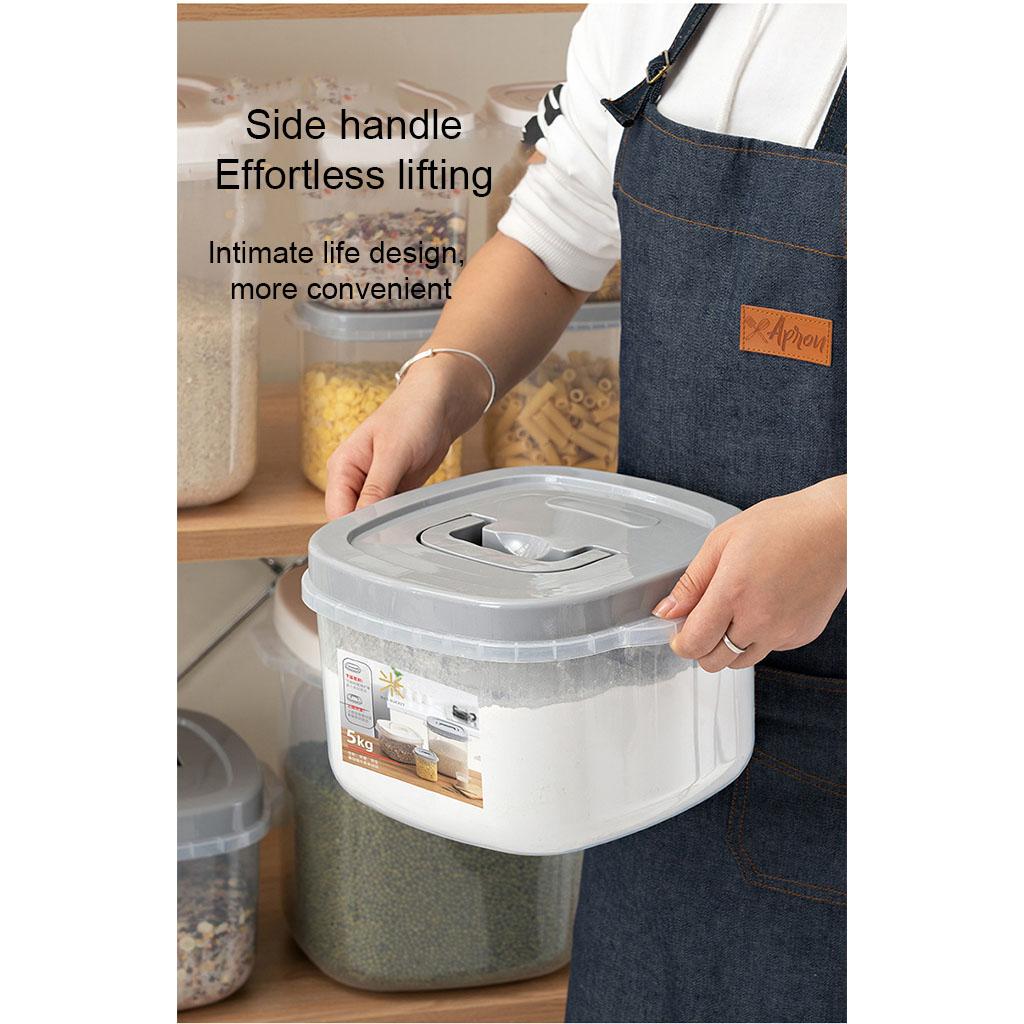 Simple Style Grain Container Clear Kitchen Food Storage Can Home Dorm Supply
