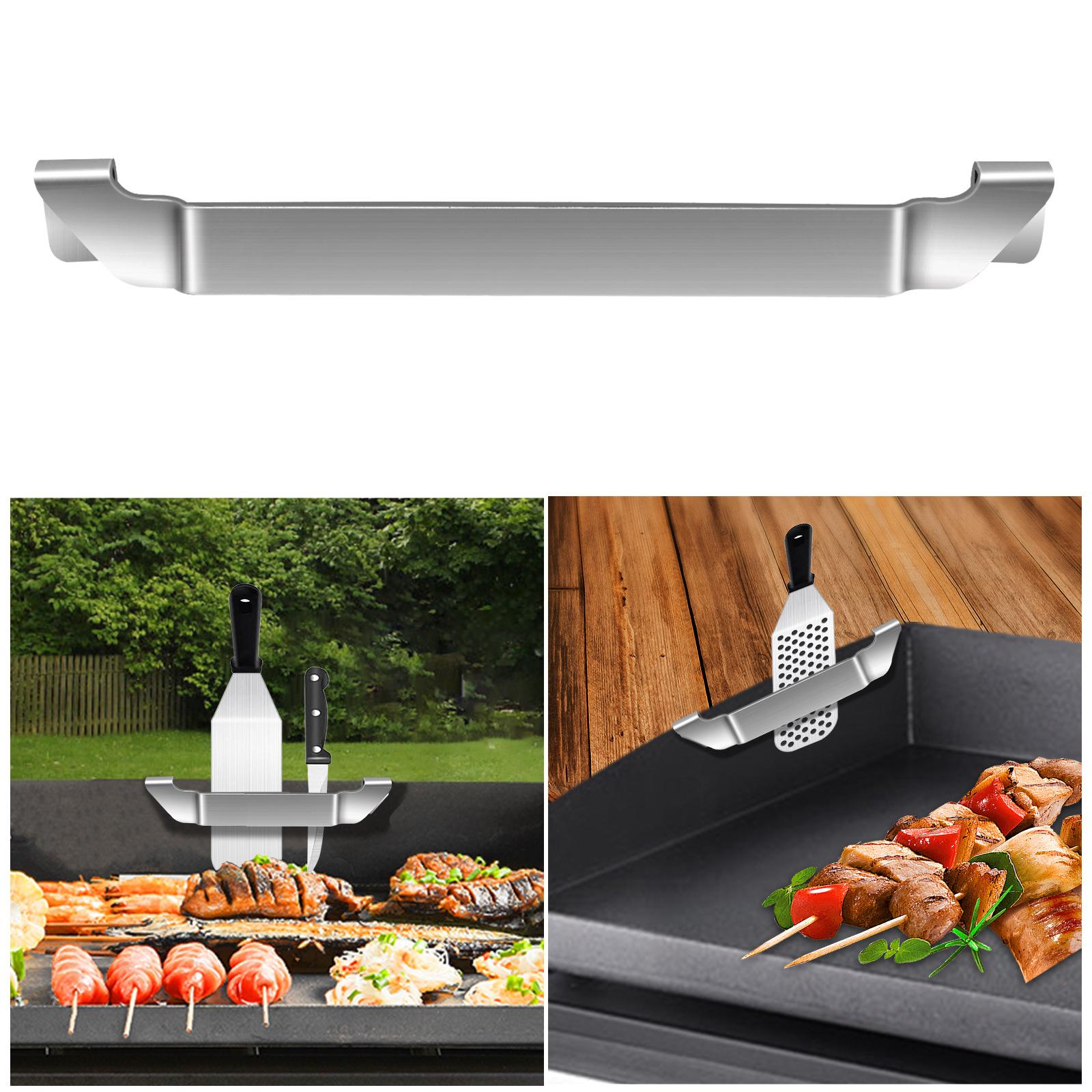 

Griddle Spatula Holder 20cm Stainless Steel Barbecue Tool Hold Rack Picnic Accessories, Size M A