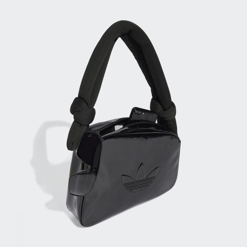 Adidas Glossy Enamel Leather Asymmetric Airliner Bag Jc6015