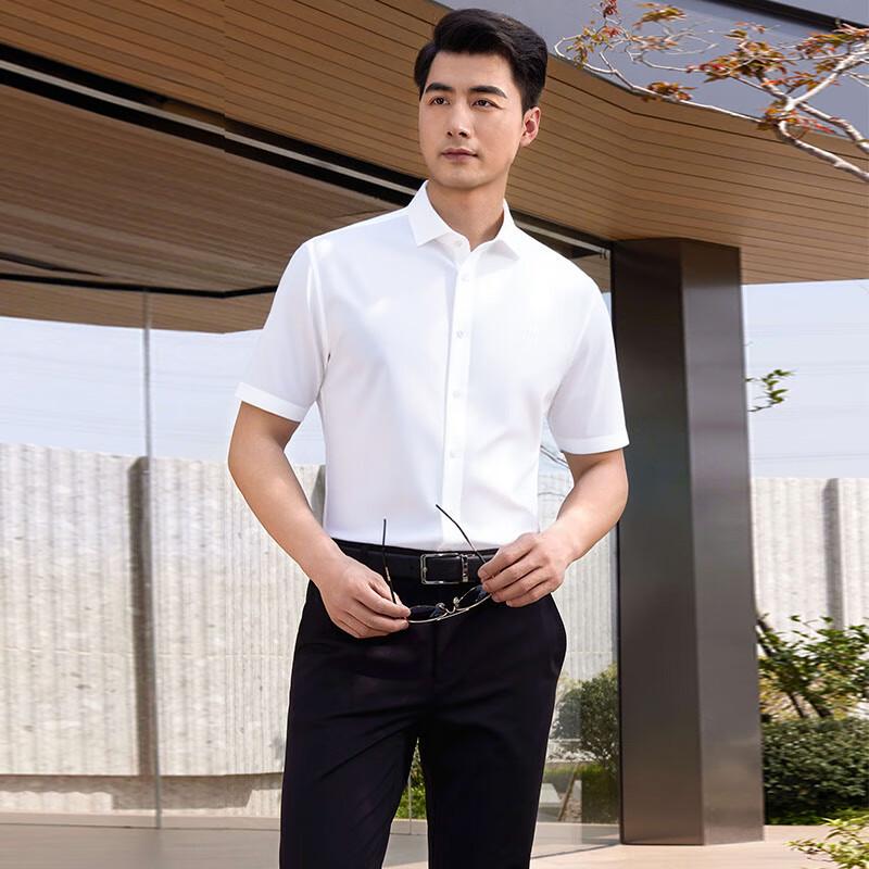 Ouding Men's First Class Short-Sleeve Business Casual Shirt