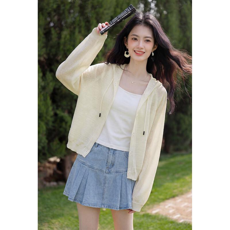 ITISF4 Korean Style Crochet Hooded Knit Top One Size