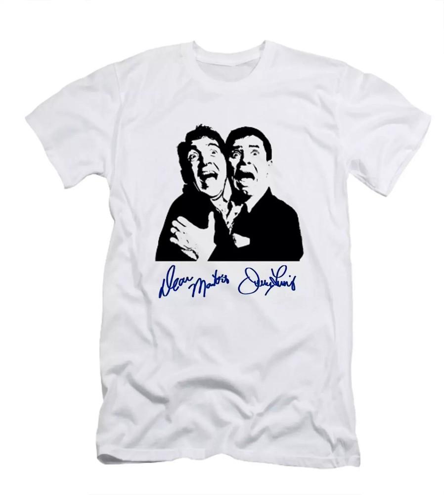 Dean Martin and Jerry Lewis Cotton T Shirt S-4XL Signature white Unisex T-Shirt XXXXL