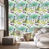 Hibiscus, orchid and palm leaves wallpaper for living room and bedroom 50x1000