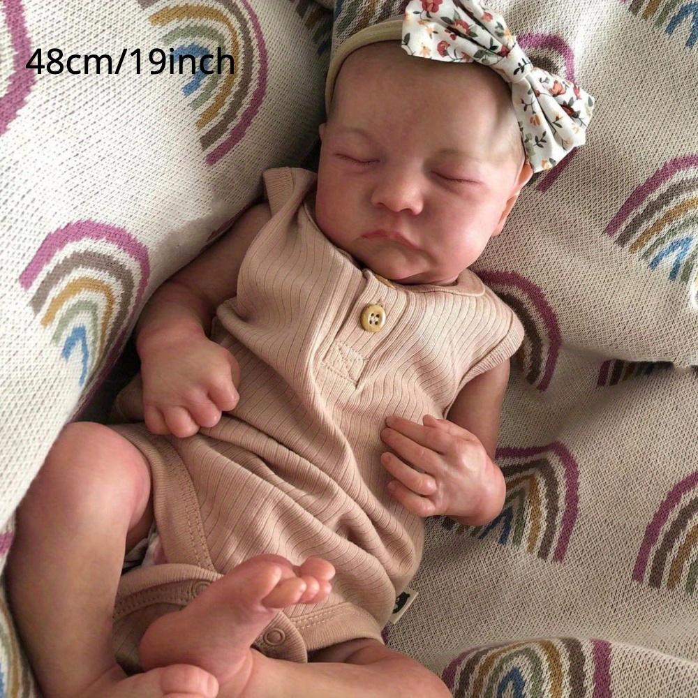 BZDOLL Realistic 19inch 48cm Reborn Doll Sleeping Baby Levi Soft vinyl Toy Real Touch Newborn Bebe Girl Art Toys for Kids Christmas Gift