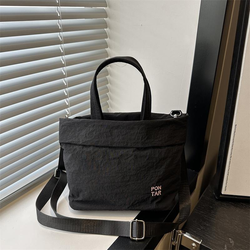 

Early spring new casual portable small cloth bag bag fashionable versatile large capacity shoulder messenger bag lightweight shopping bag чёрный