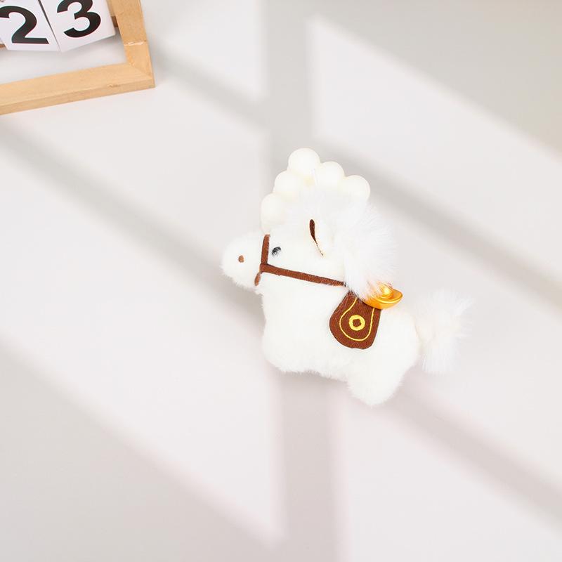 2026 Year of the Horse Yuanbao Pendant: Zodiac Horse Plush Keychain Toy 11 cm