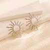 Temperament Elegant Sun Flower Stud Earrings For Women Daily Jewelry Gift